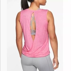 NWT Athleta Essence Open Back Tank Pink 2X